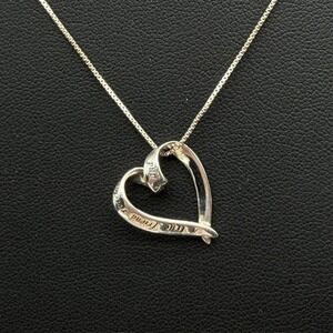 Sterling Silver 925 Sideways Heart "True Friend" Pendant Chain Necklace 18"